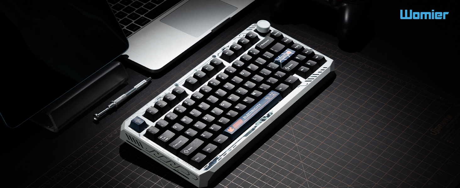 75% Wireless Keyboard with Knob Full Aluminum, VIA/QMK Custom Mechanical Keyboard