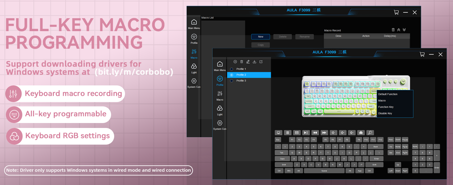 macro program membrane silicone keyboard macro customization Programmable Driver