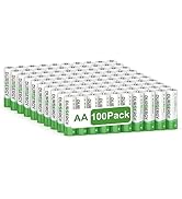 DURNERGY AA Batteries, AA Batteries 100 Pack, 2800mAh Double A Battery, 10-Year Shelf Life, Doubl...