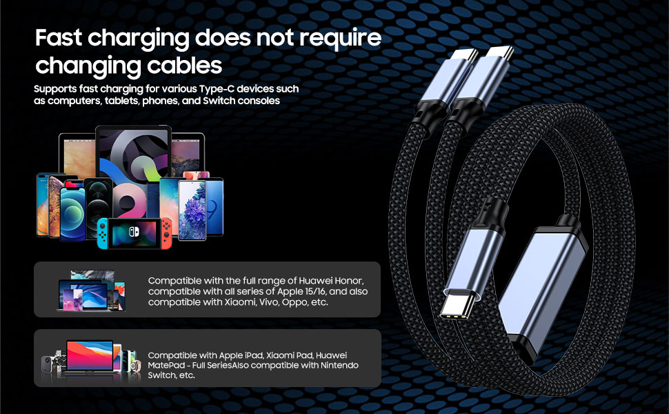 Fast charging does not requirechanging cables