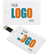 Custom USB Flash Drive 4GB 100 Pack, Credit Card Shaped USB Drives 4 GB Print with Your Logo Cust...