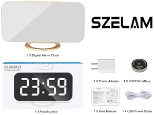 led mirror digital alarm clock