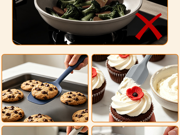 Silicone spatula for baking, lifting cookies, frosting cupcakes, mashing potatoes