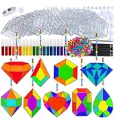 Winlyn 27 Sets Jewel Suncatchers Ornaments Decorations DIY Window Paint Art Stickers Craft Kits J...