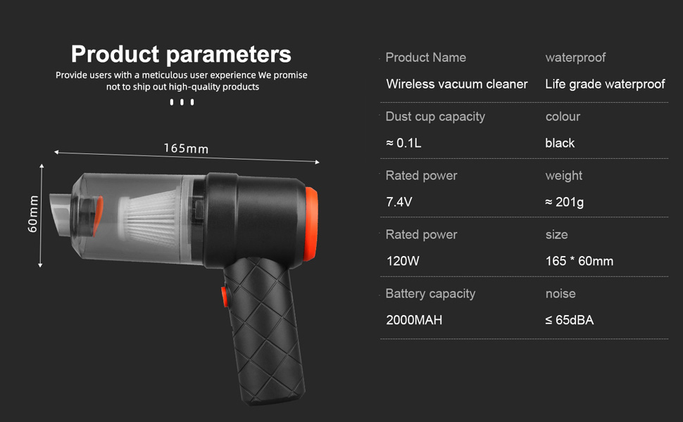 Wireless portable vacuum cleaner