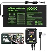 BN-LINK Seedling Heat Mat with Thermostat Controller Combo Set, 10" x 20.75" Plant Heating Mat fo...
