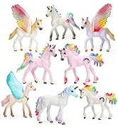 8pcs Unicorn Toy Figurine Set Unicorn Cake Toppers for Party, Birthday, Imaginative Toy Gift for ...