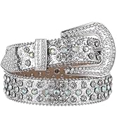 Xyulaan Womens Men Rhinestone Western Belts Bling Cowgirl Designer Diamond Studded Belts for Jeans