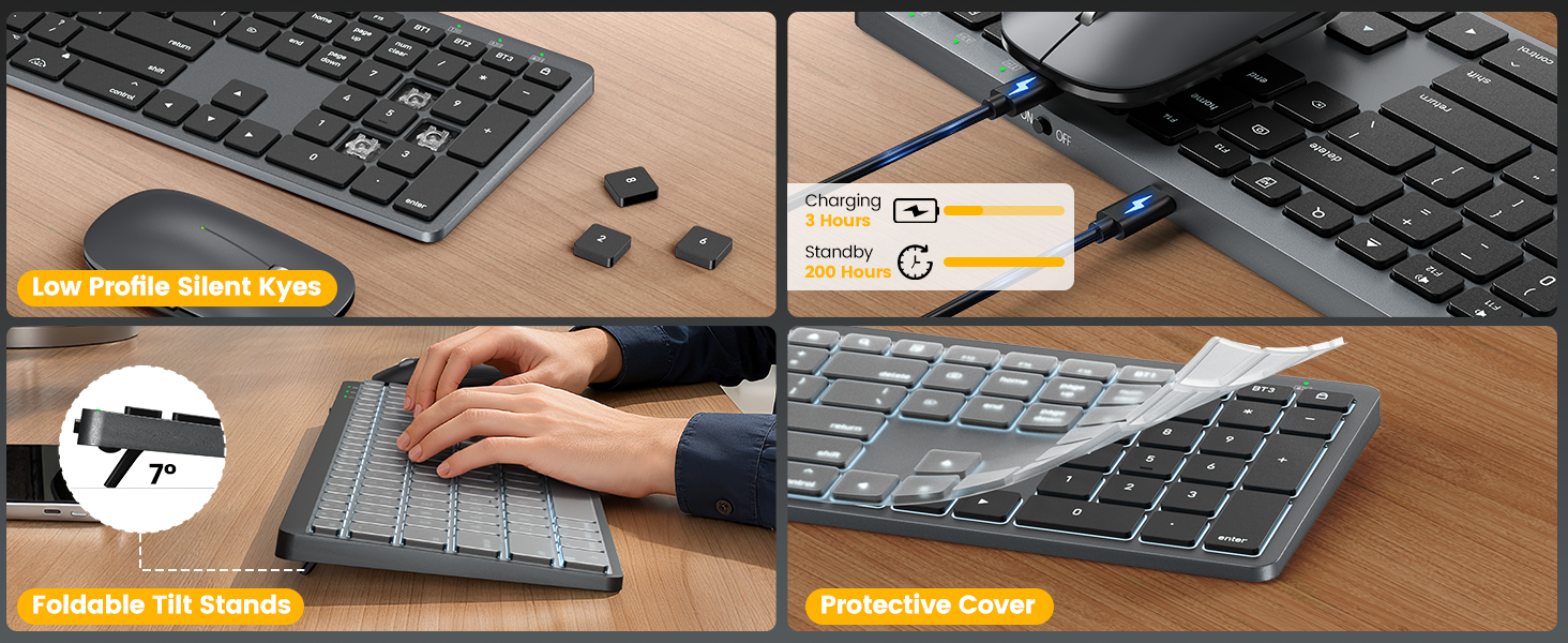 scissors Switch keys, rechargeable, tilt legs, protective cover