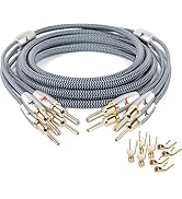 Impeto 2 Audiophile High-end Speaker Cables 14AWG Cotton Net Braided Comes with Gold Plated Banan...