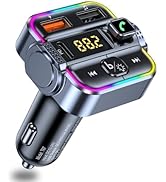 FM Transmitter for Car Bluetooth, Upgraded PD30W USB C &amp; QC3.0 USB Charger Bluetooth 5.3 Radio Ad...