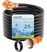 AOLINK 50 Amp RV Generator Cord, 25 Feet Heavy Duty STW Wire, 14-50P Male to SS2-50R Twist Lock F...