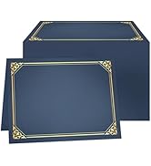100 Packs Certificate Holders, Navy Blue Diploma Holders, Certificate Covers with Gold Foil Borde...