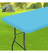 homing 6 Foot Rectangle Spandex Tablecloths, Stretch Elastic Fitted Table Cover, Washable Fabric ...
