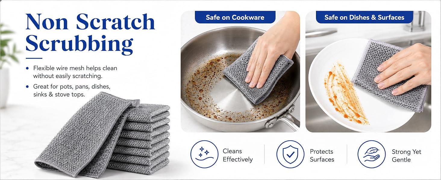non scratch wire dishcloth for cookware