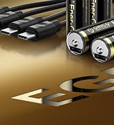 ORICO Ener-G Lithium-ion Battery Rechargeable AA Batteries with Tpye C Charging Cable 4-Pack Doub...