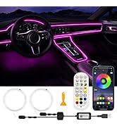 SAMGCHI USB Car LED Lights, Interior Car Lights Strip with APP and RF Remote Control, 2 in 1 Ambi...