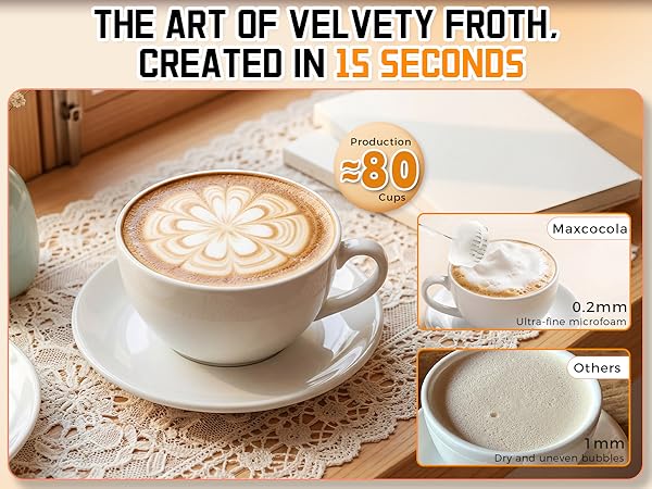 Silky smooth texture by this coffee frother