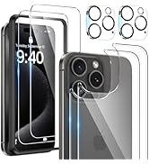 Maxdara [Upgrade [6 in 1] for iPhone 15 Pro Max Screen Protector(6.7 inch), Back and Front Screen...