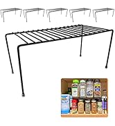 Evelots Kitchen Cabinet Wire Shelf Organizer/Rack - 6 Pack Sturdy Metal Shelf Risers - Double You...