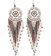 Tarsus Dream Catcher Bead Earrings Dangle for Women"Japan Seed Bead" Girls Hypoallergenic Beaded ...