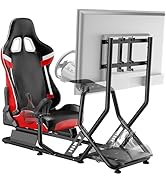 ARES WING Racing Simulator Cockpit with Monitor Mount and Seat, Formula and GT Sim Racing Cockpit...