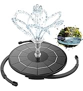 AISITIN 3.5W DIY Solar Fountain Pump for Water Feature Outdoor Solar Bird Bath Fountain with Mult...