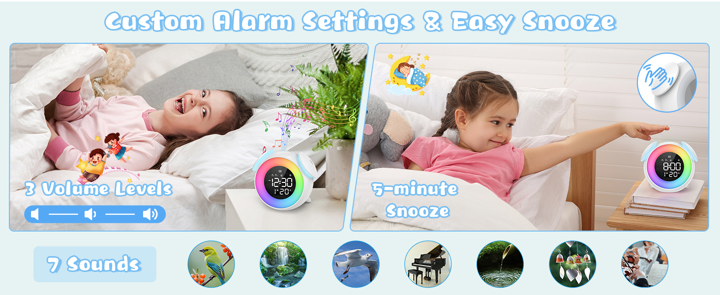 PENTASPI Kids Alarm Clock, Ok to Wake Clock for Kids