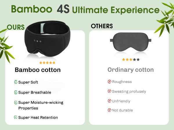 bamboo sleep eye mask bluetooth headphone for sleep