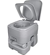 mupera Portable Toilet with 2 Wheels - Outdoor Travel Camping Portable Toilet, 5.3 Gallon Waste T...