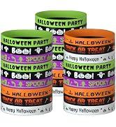 NEBURORA 72 Pcs Halloween Rubber Bracelets Silicone Wristbands Halloween Party Favors Trick or Tr...