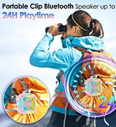 Keransean Bluetooth Shower Speaker, Portable Bluetooth Speaker, IPX7 Waterproof Outdoor Speaker W...