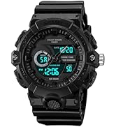 Men's Digital Analog Outdoor Sports Watches Multi Function Military Waterproof Watch for Men LED ...
