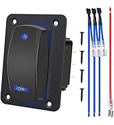 weideer 7Pin Up Down Rocker Switch Panel Winch in/Out Reverse Polarity Momentary Switch (ON)-Off-...