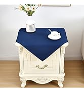 Small Square Tablecloth 24x24 Inch Water Resistant Side Table Cloth Solid Navy Heavy Duty End Tab...