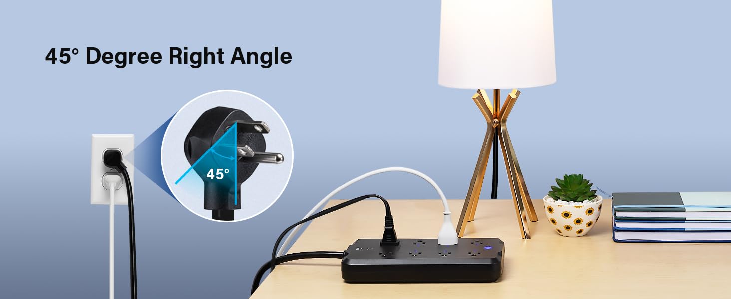 Geeni SW008 Surge Protector 45 Degree Right Angle