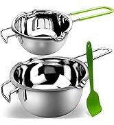 Double Boiler Pot Set for Melting Chocolate, Butter, Cheese, Caramel and Candy - 18/8 Steel Melti...
