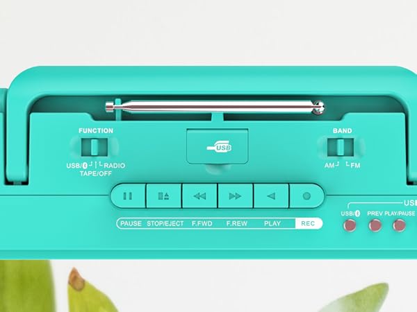 retro green usb cassette player