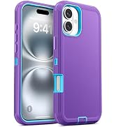 Jelanry Case for iPhone 16 Plus 5G 6.7-inch, Heavy Duty Rugged &amp; Dual-Layer Shockproof Dropproof ...
