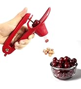 Cherry Pitter, Stainless Steel Olive and Cherries Pitters Corer Tool with Space-Saving Lock Desig...
