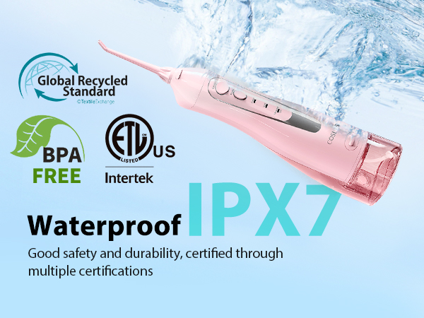 Selección de dientes dentales Flosser de agua COSLUS Water Dental Flosser Teeth Pick Pink