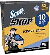Scott Shop Original Heavy Duty Towels (54014), Blue, Cloth-like Towel for Solvents, 8.34'x16.8' ...