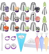 GZMAISULEE 120 PCS Piping Bags and Tips Set 14 In Pastry Bags Cupcake Cookie Cake Decorating Kit ...