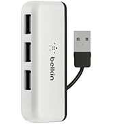 Belkin Travel 4-Port USB 2.0 Hub with Built-In Cable Management (White)
