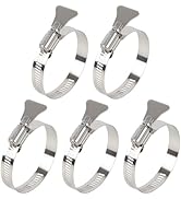 LeMotech 5 Pack Hose Clamp Stainless Steel Adjustable 2-1/2