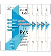 PecMuikee Acrylic Sign Holder 8.5x11, No Drilling Wall Mount Acrylic Sign Holder and Plastic Pape...