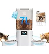 Frienhund Automatic Cat Feeder with Two HD Camera for 2 Cats: 7L Automatic Dog Feeder with Night ...