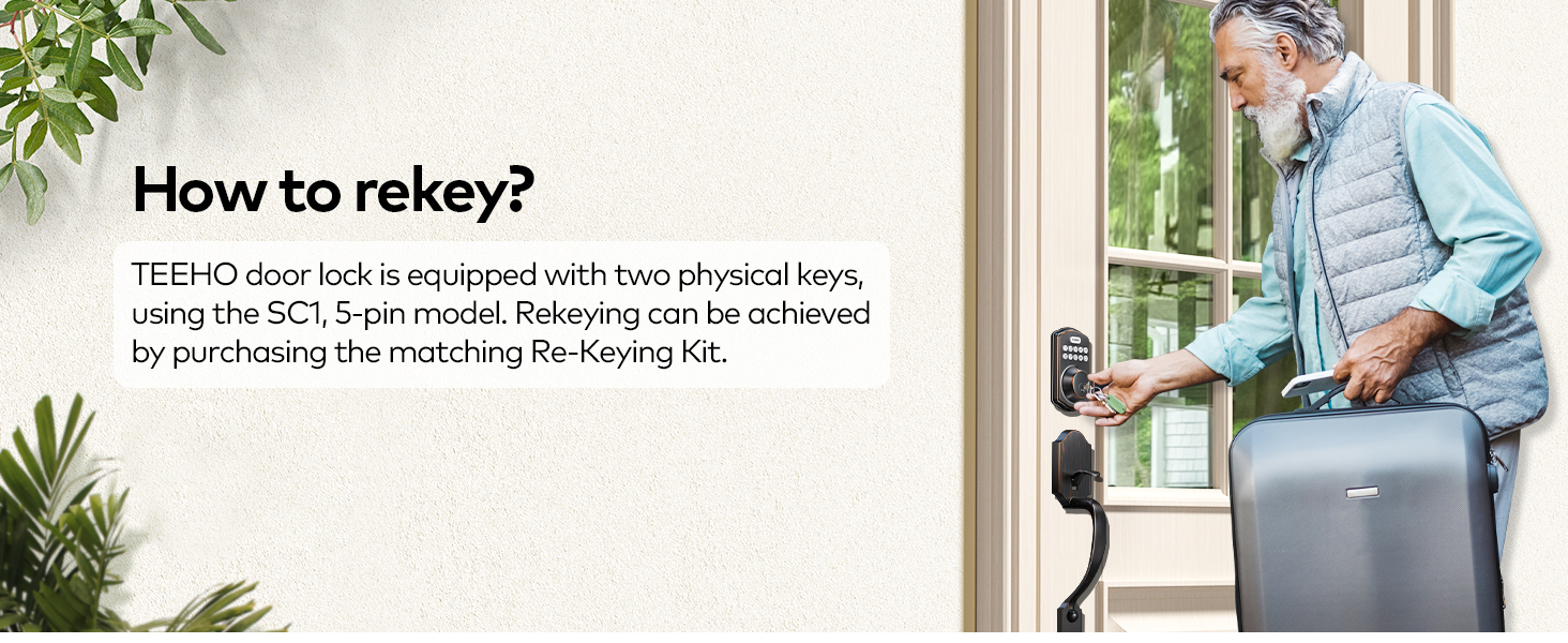 This lock comes with 2 keys, and you can rekey it by purchasing the matching Re-Keying Kit.