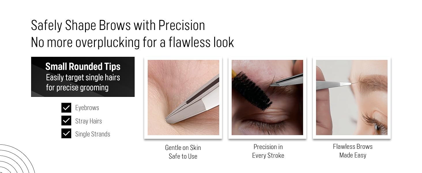 pointed precision ingrown hair tweezers,round tip eyebrow tweezers,splinter tweezers