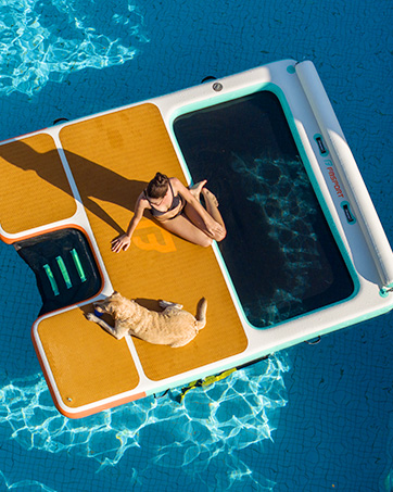 inflatable floating dock water hammock